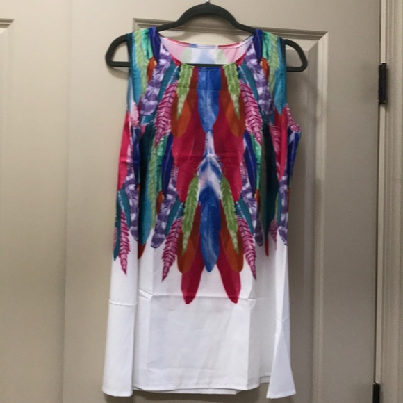 Light weight Summer Sheath Dress (feather pattern) - Picture 1 of 3